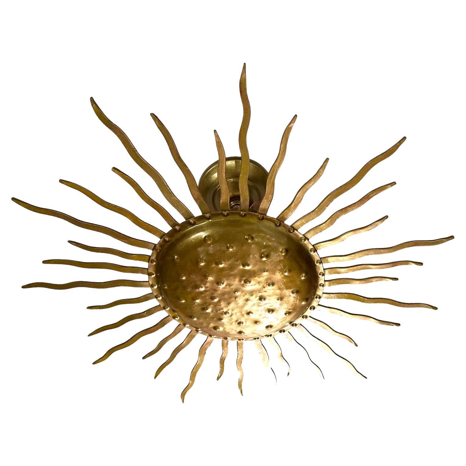 Pair of Sunburst Light Fixtures, Sold Individually For Sale