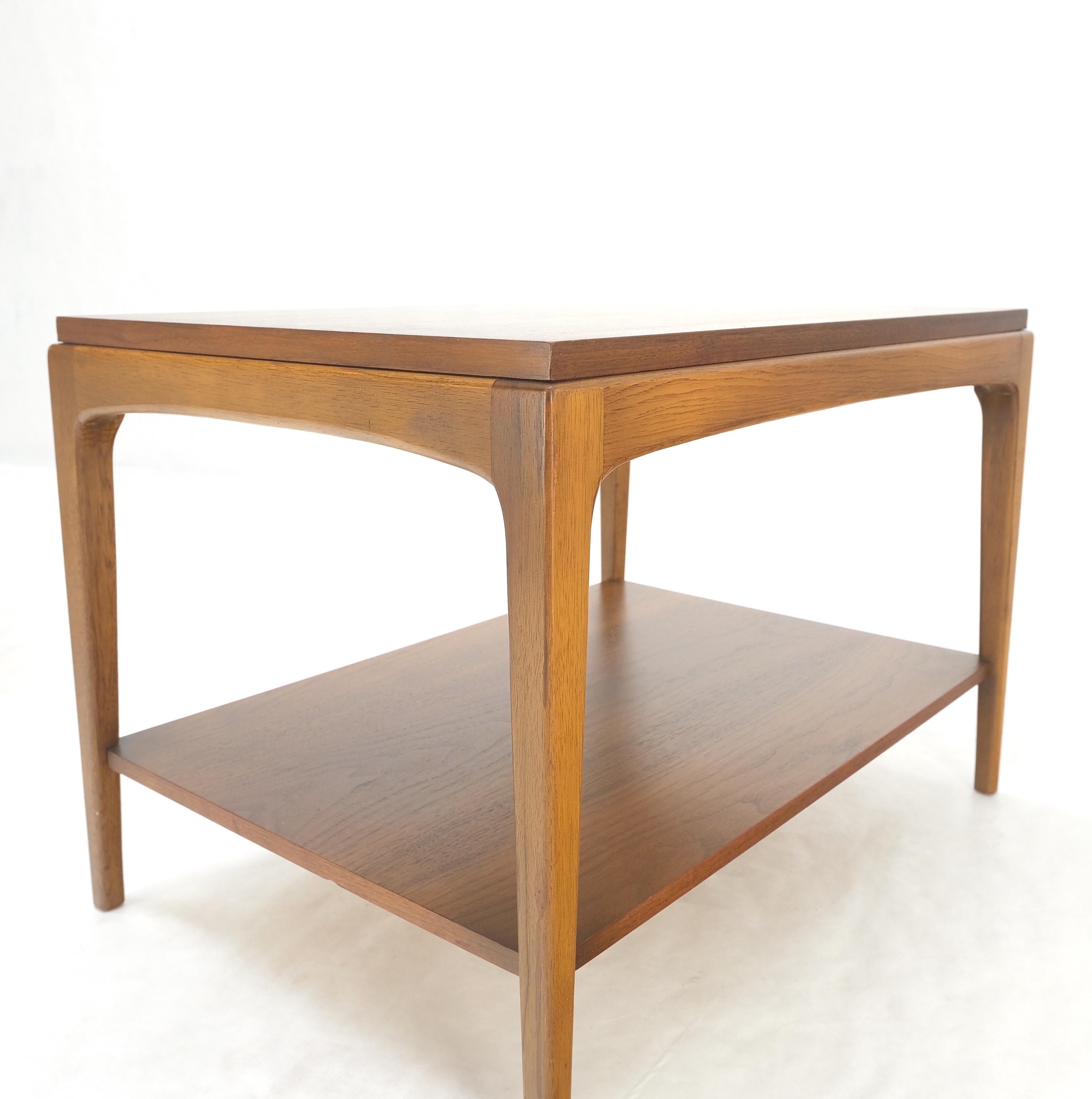 20th Century Pair of Super Clean Mid Century Modern Walnut Two Tier End Side Tables MINT!