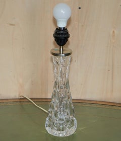 Pair of Super Rare Collectable Fully Signed Carl Fagerlund Orrefors Table Lamps