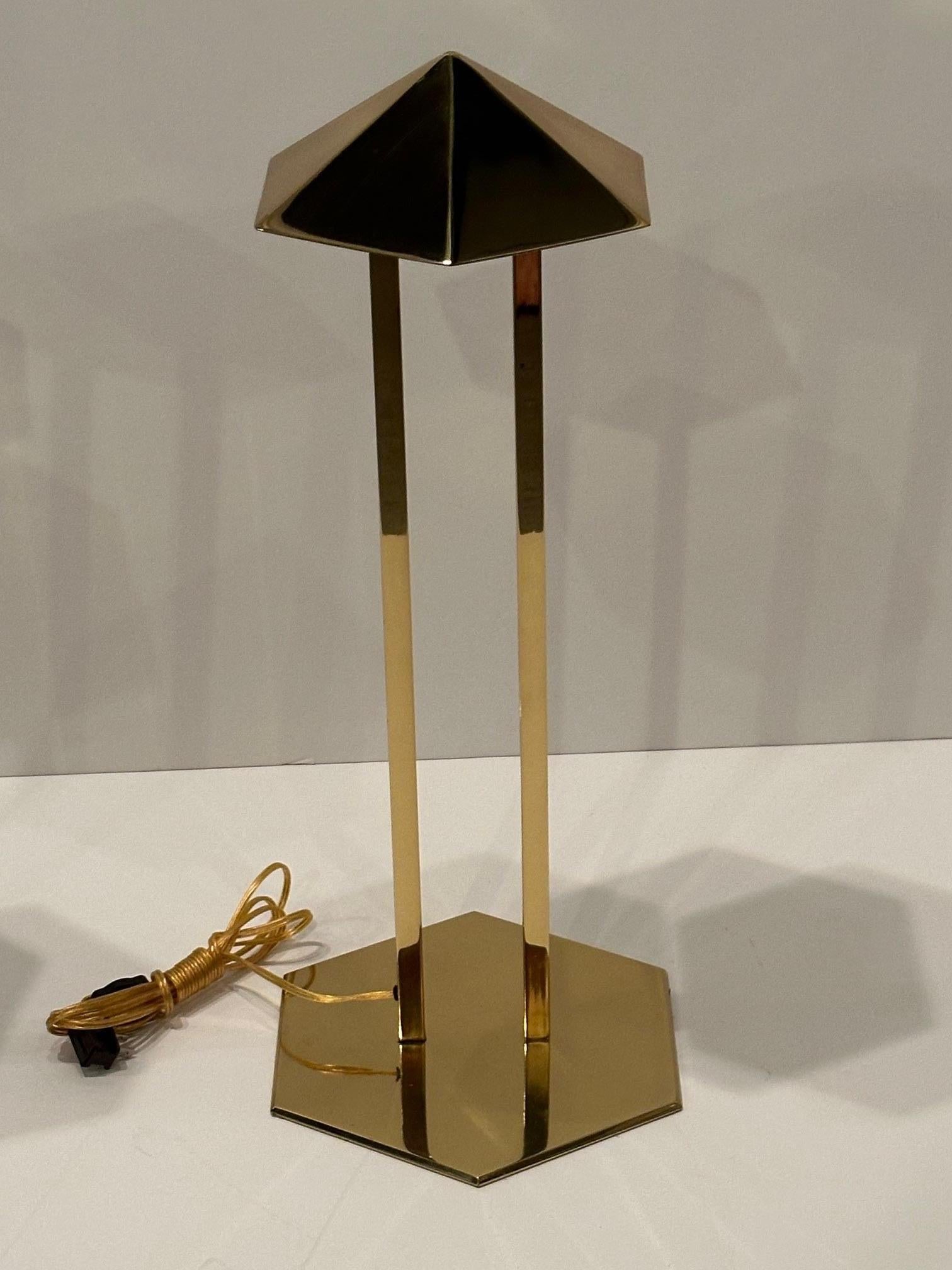 Paire de lampes de bureau en laiton de Robert Sonneman pour George Kovacs en vente 1