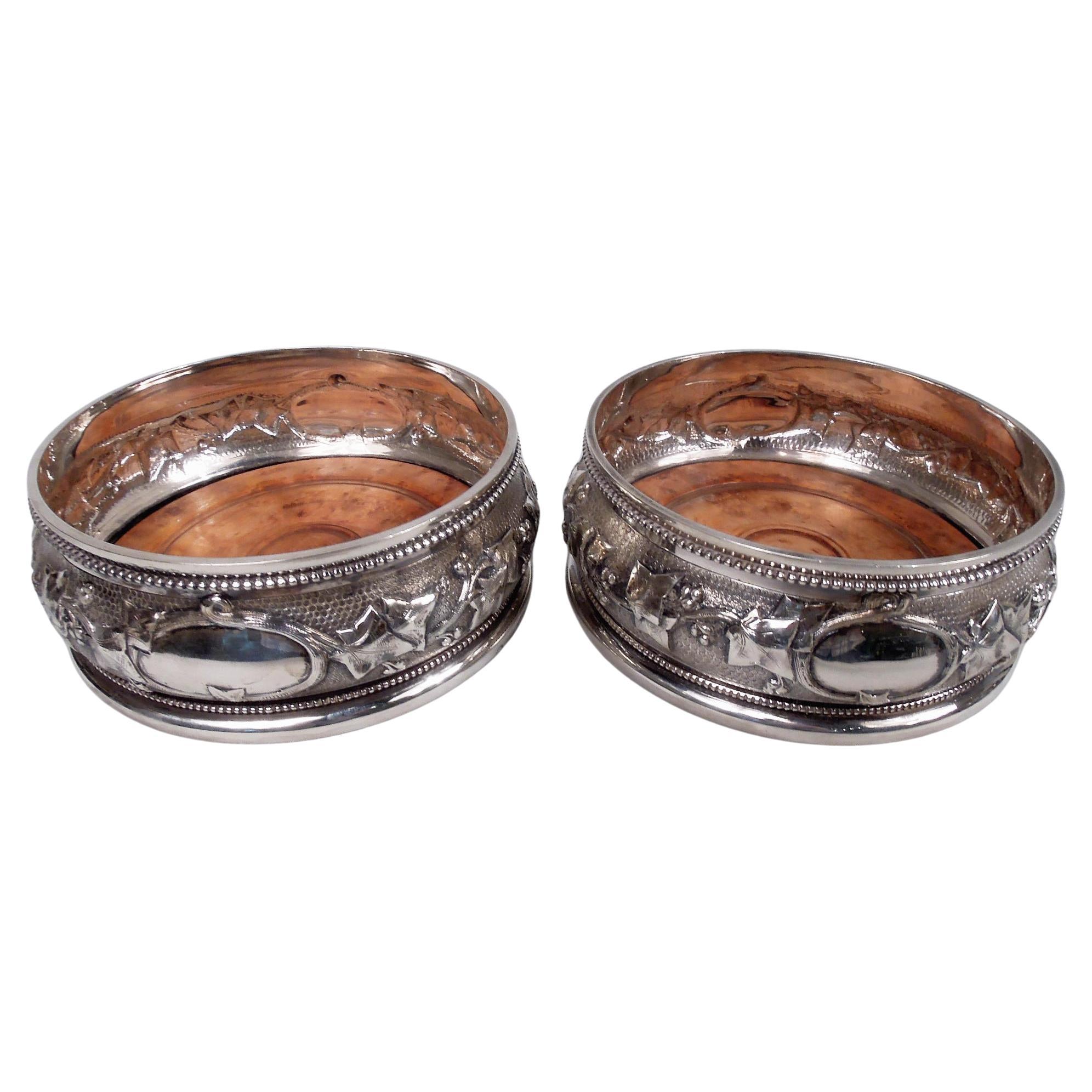 Pair of Super Stylish Tiffany New York Classical Wine Bottle Coasters For Sale