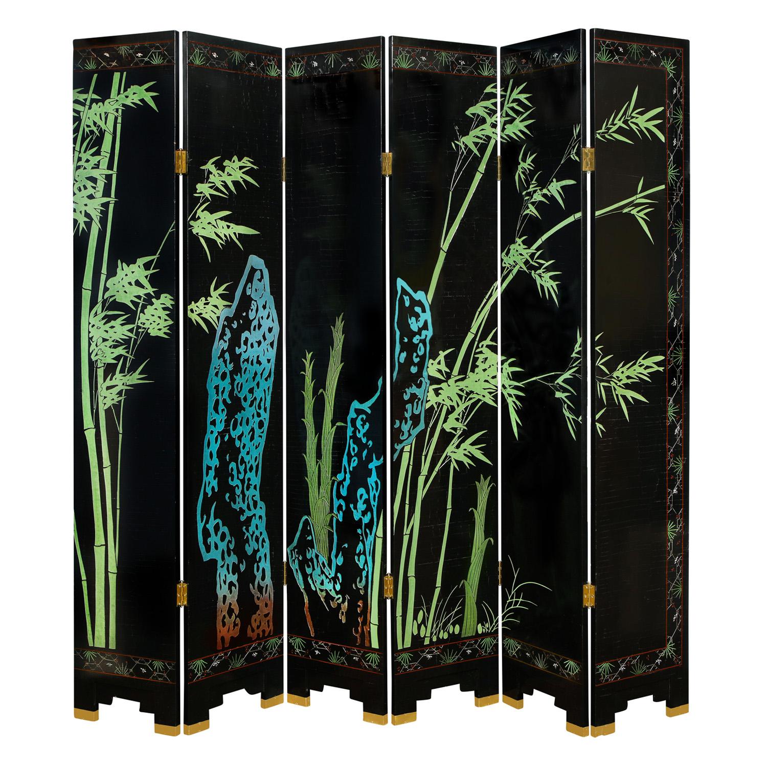 Pair of Superb 6 Panel Chinese Screens Sold through Karl Springer, 1980s 2