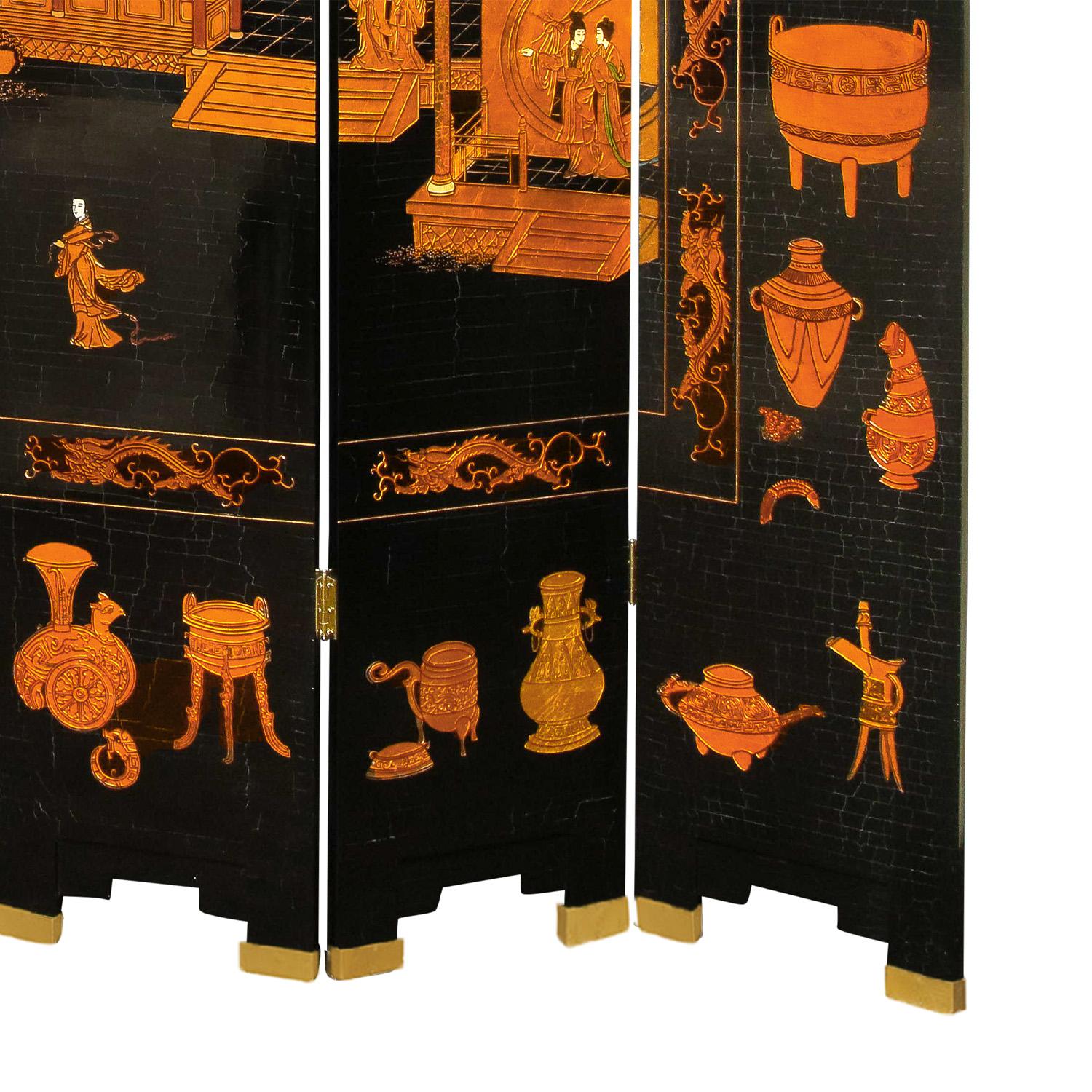 Hand-Crafted Pair of Superb 6 Panel Chinese Screens Sold through Karl Springer, 1980s
