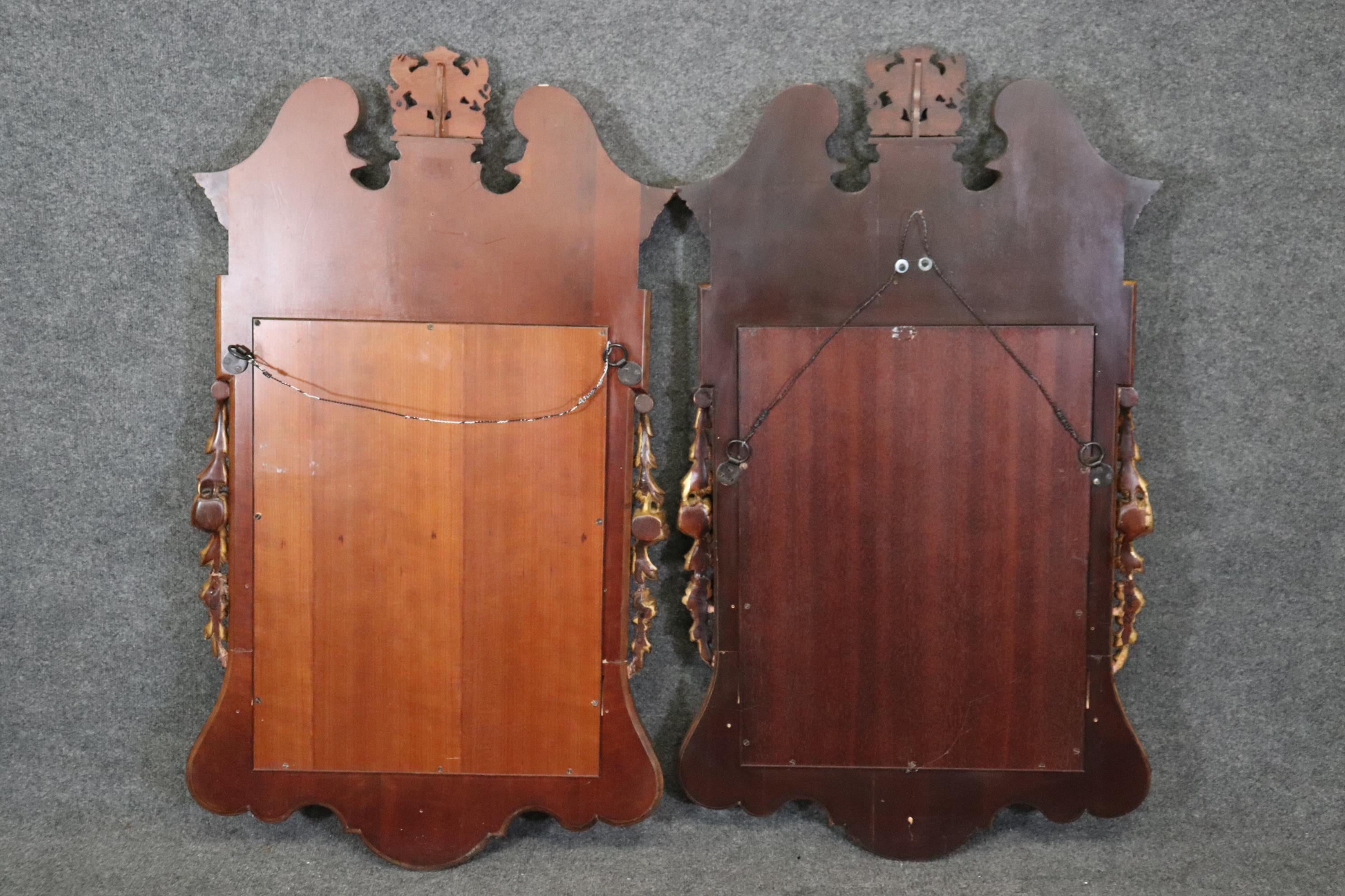Pair of Superb Federal Style Gilded Georgian Mahogany Wall Mirrors  5