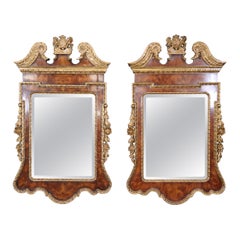 Pair of Superb Federal Style Gilded Georgian Mahogany Wall Mirrors