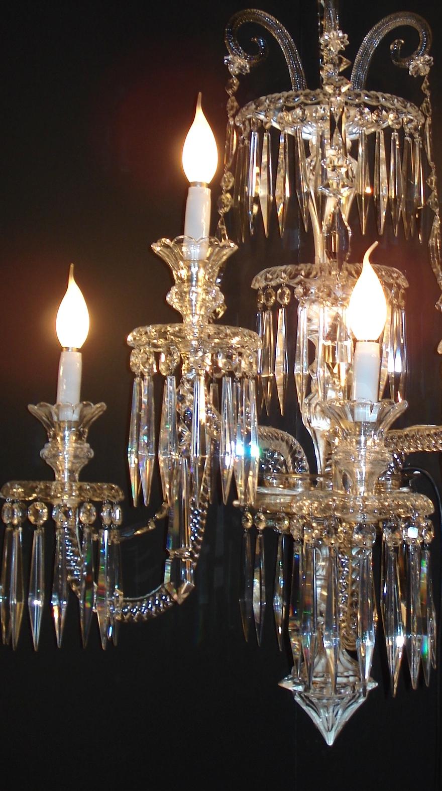 Pair of Superb French Baccarat Crystal Five-Light Sconces For Sale 5