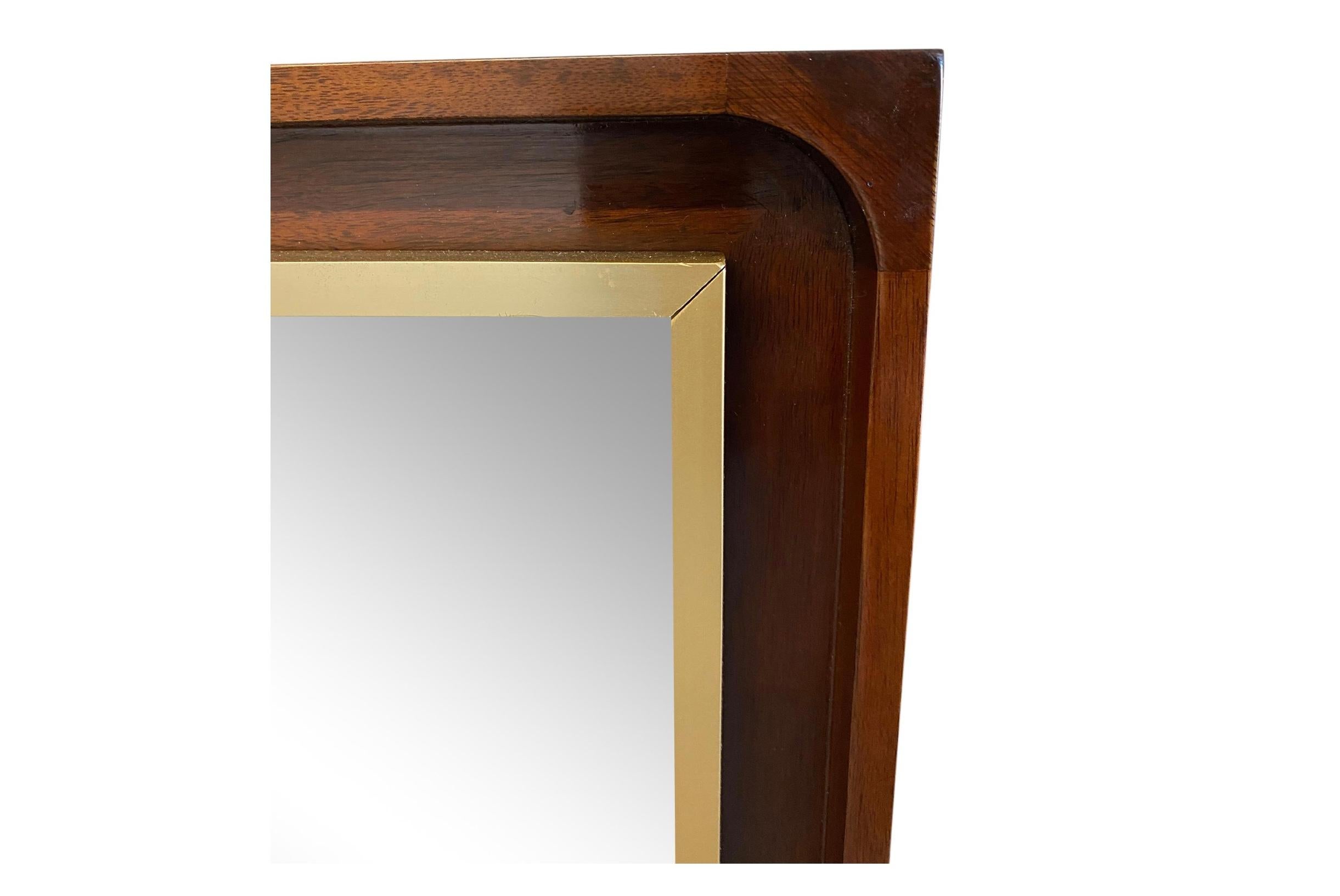 American Pair of Superb Midcentury Paul McCobb H. Sacks Solid Walnut Wall Mirrors For Sale