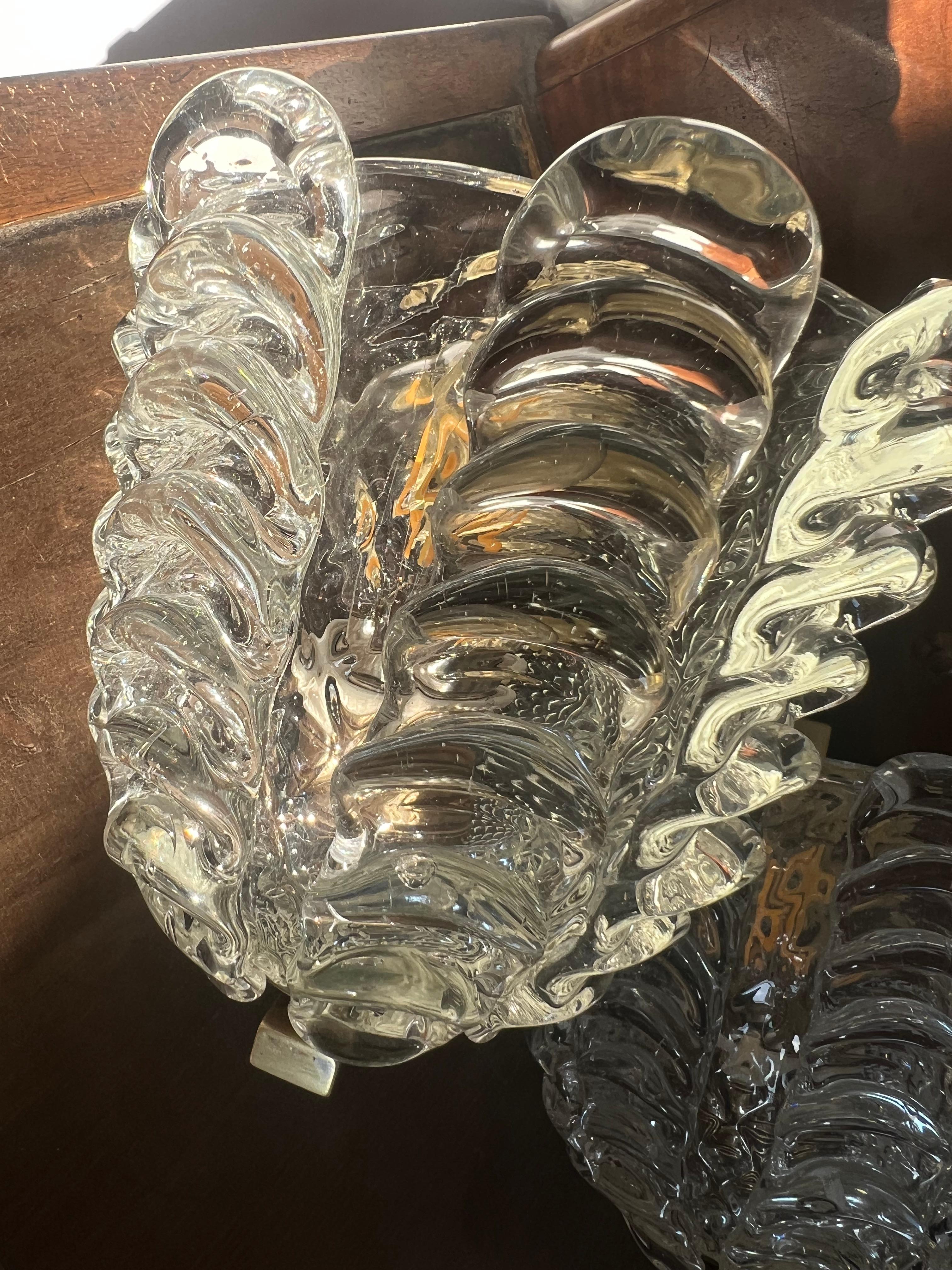 Pair of Superb Murano Glass Sconces, 1940 In Good Condition In Budapest, HU