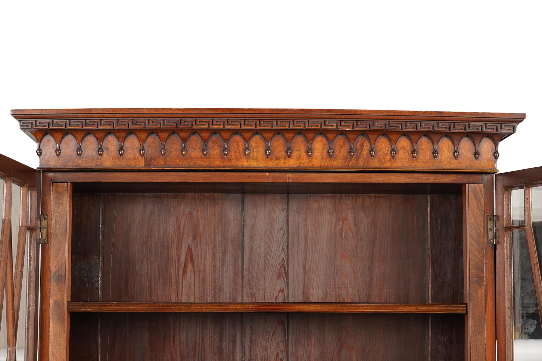 Pair of Superior English Edwardian Mahogany Glazed Door Bookcases, circa 1890 13