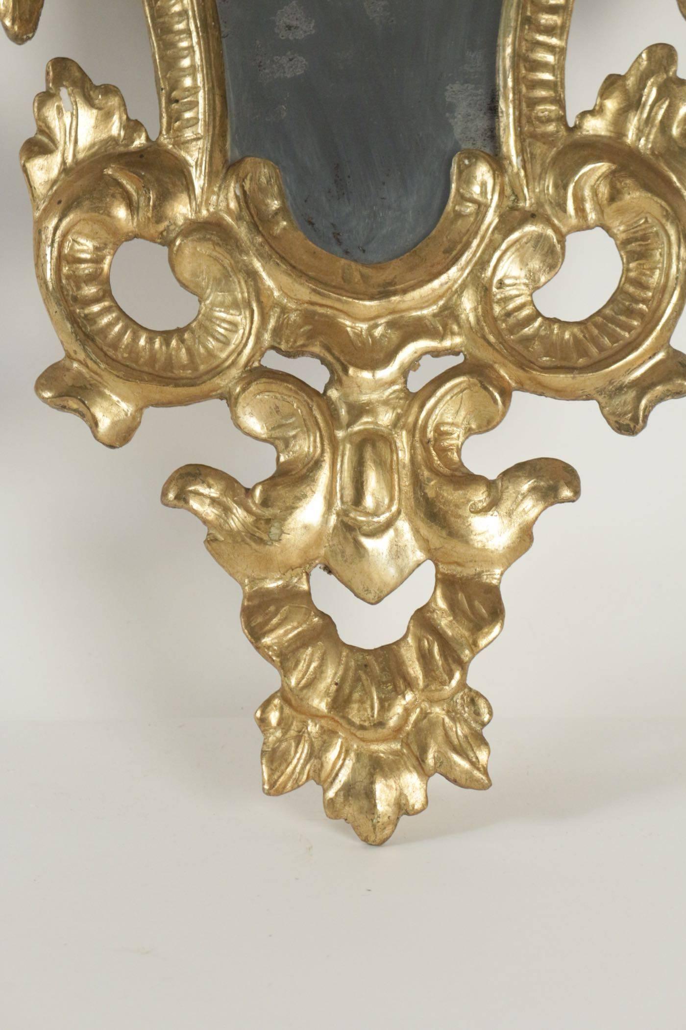 French Pair of Superior Quality Gold Gilt Wooden Hand Carved Mirrors Napoleon III