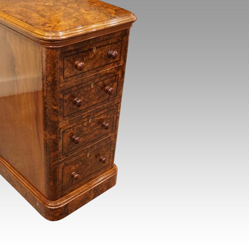 Exceptional pair of Victorian burr walnut night stands

This pair of Pair of Victorian burr walnut night stands are made in fine burr walnut.

When these chests were originally made, the cabinetmaker chose the finest materials before