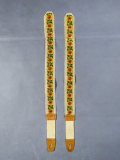 Pair of Suspenders in Velvet, Taffeta and Leather Circa 1840/1860