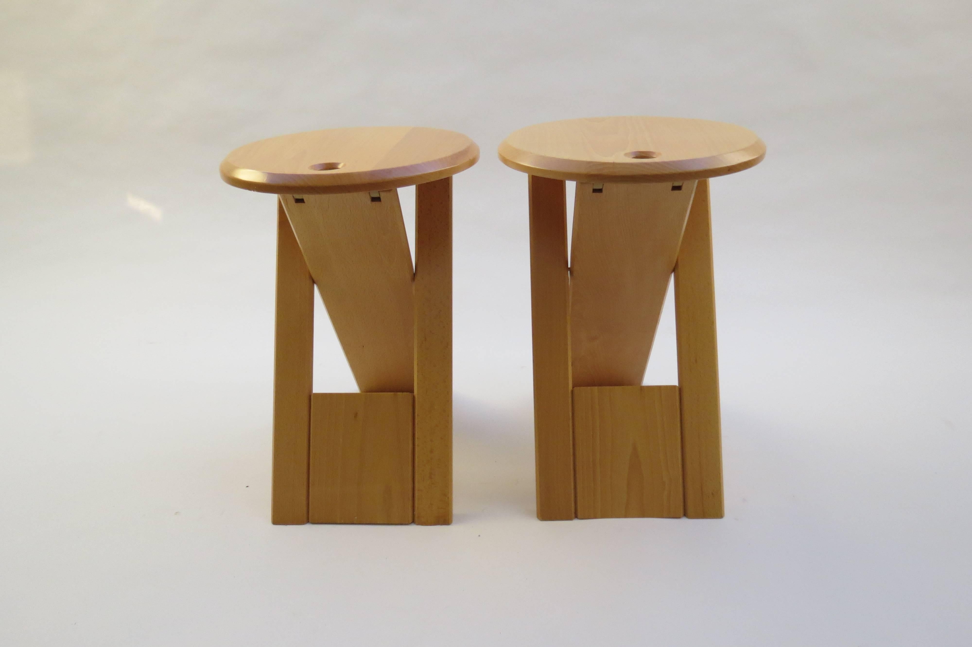 Minimalist Pair of Suzy Stools, Designed 1984-1985 by Adrian Reed for Princes Design Works
