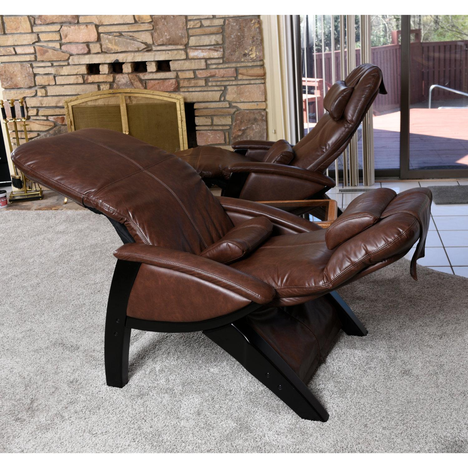 Leather Pair of Svago SV 395 Zero Gravity Recliners Heated Vibrating Massage For Sale