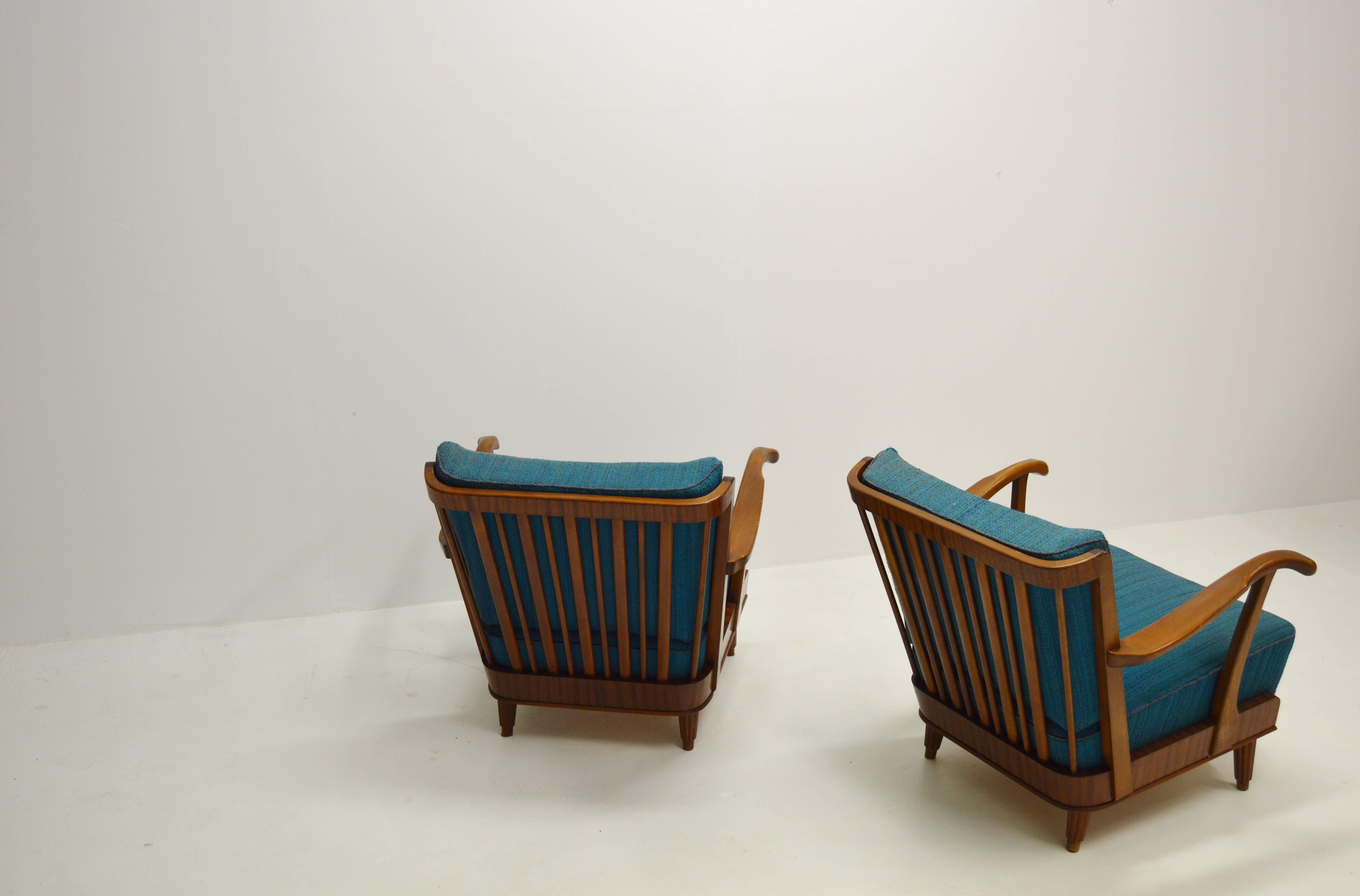 Pair of Svante Skogh Mahogany Lounge Chairs For Sale 3