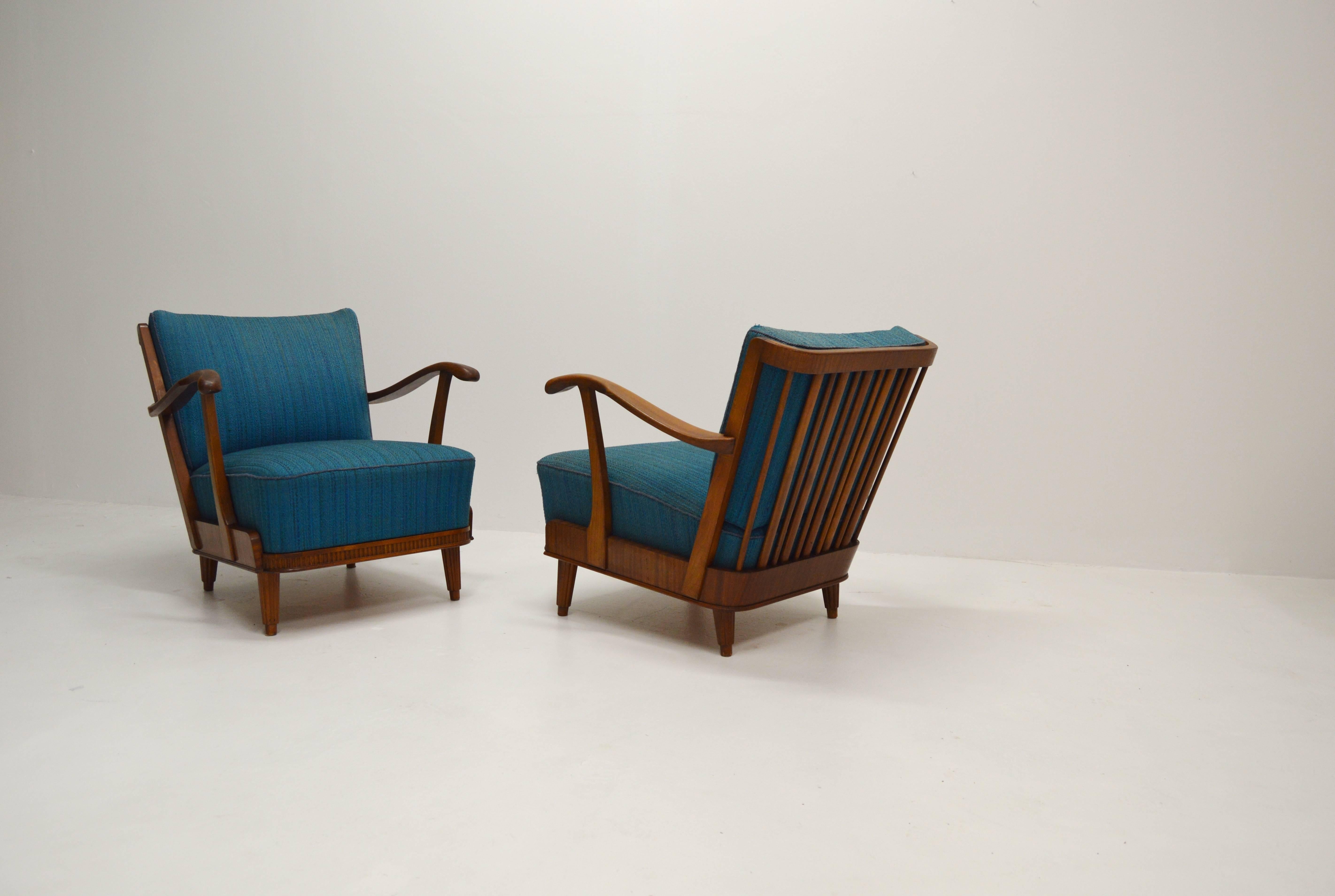 Pair of Svante Skogh Mahogany Lounge Chairs In Good Condition For Sale In Alvesta, SE