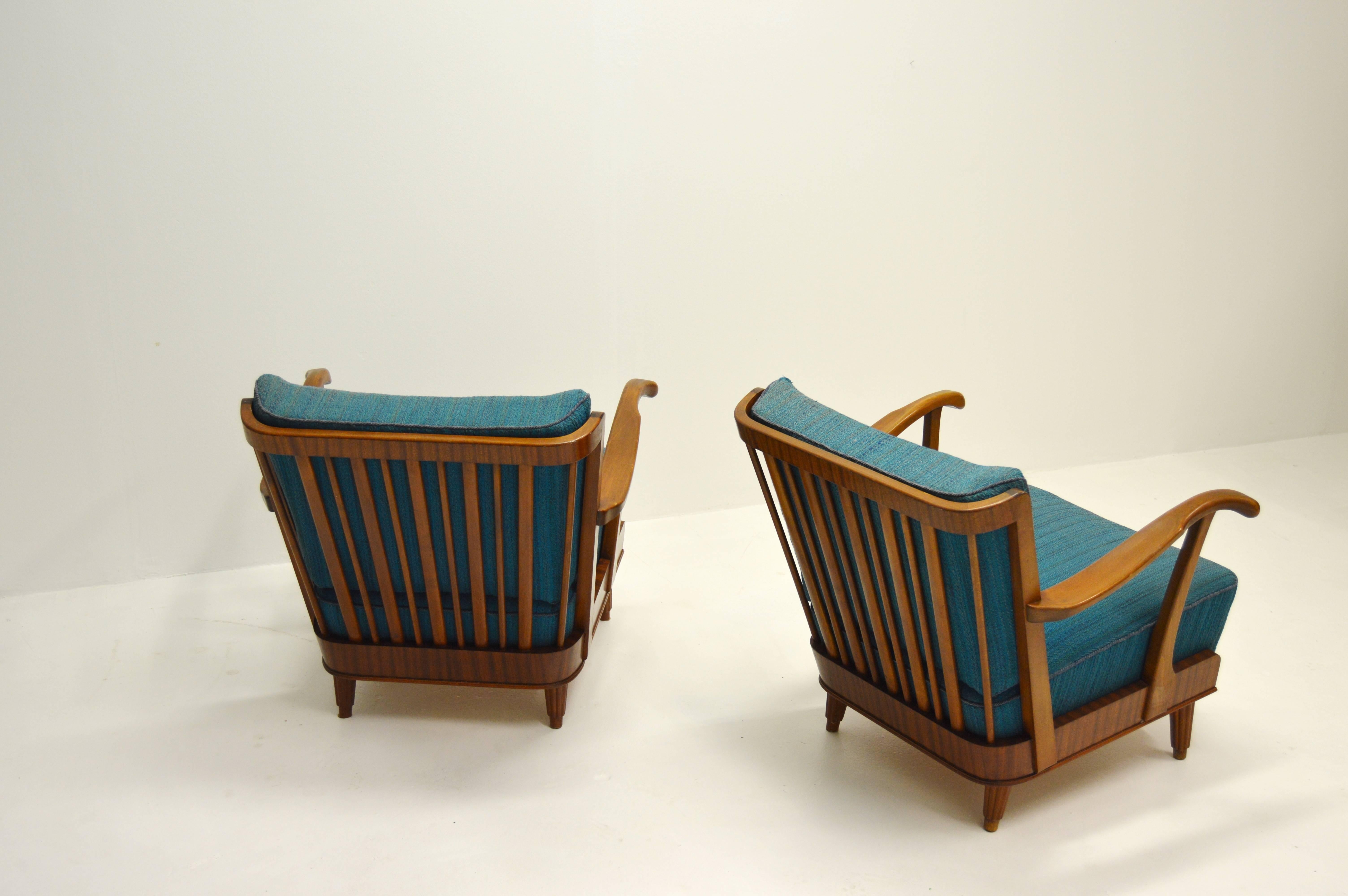 Pair of Svante Skogh Mahogany Lounge Chairs For Sale 2
