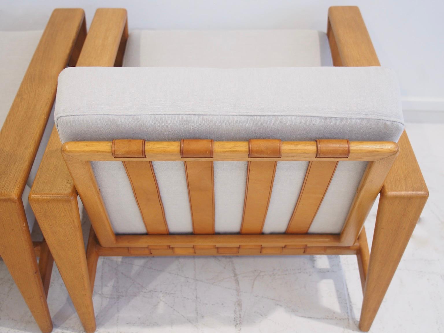 Pair of Svante Skogh Oak and Fabric Bodö Armchairs 6