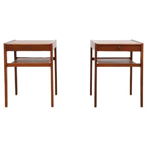 Pair of Sven Engstrom & Gunnar Myrstrand "Dixi" Teak Side Tables for Tingstroms