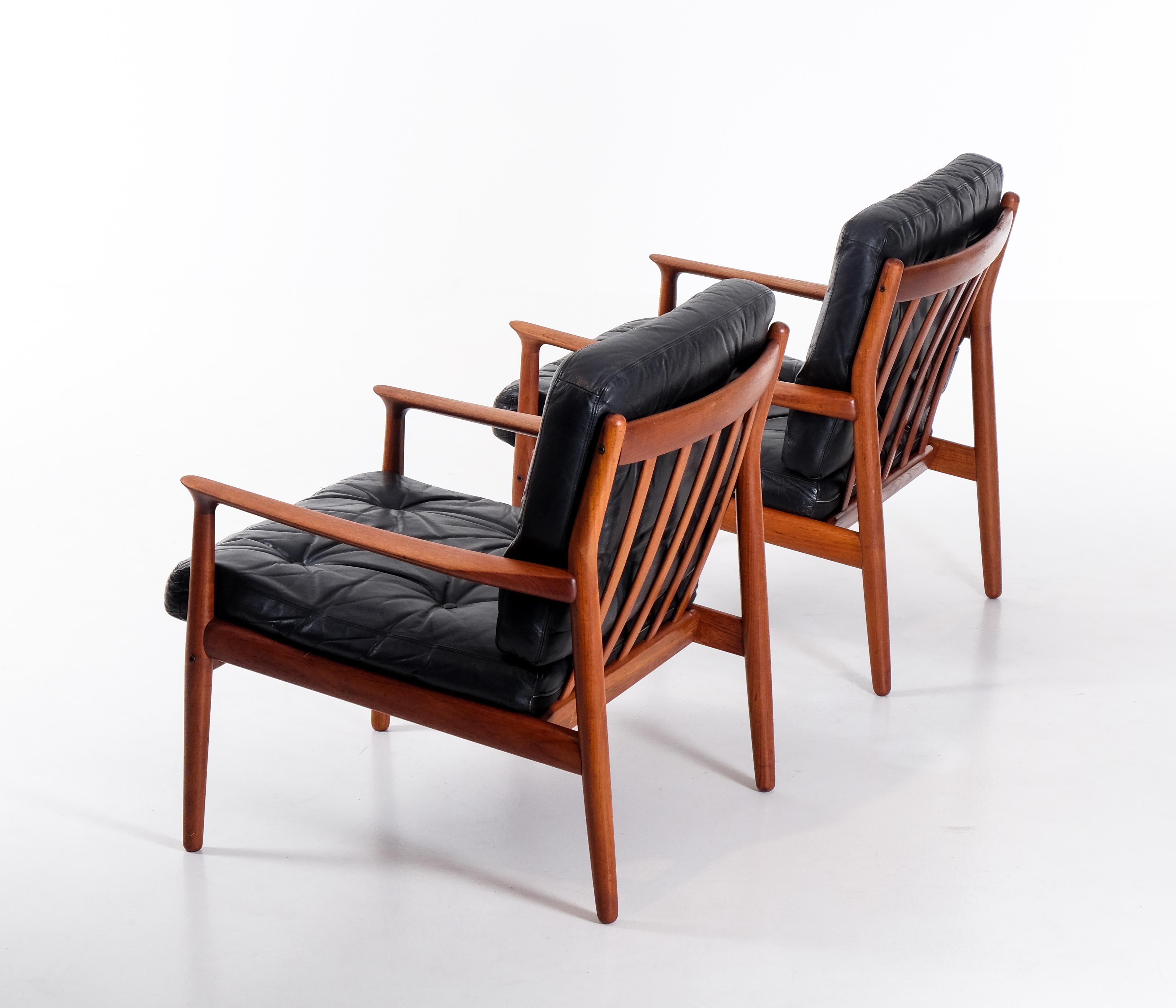 Scandinavo moderno Coppia di poltrone Svend Aage Eriksen, Danimarca, anni '60 in vendita