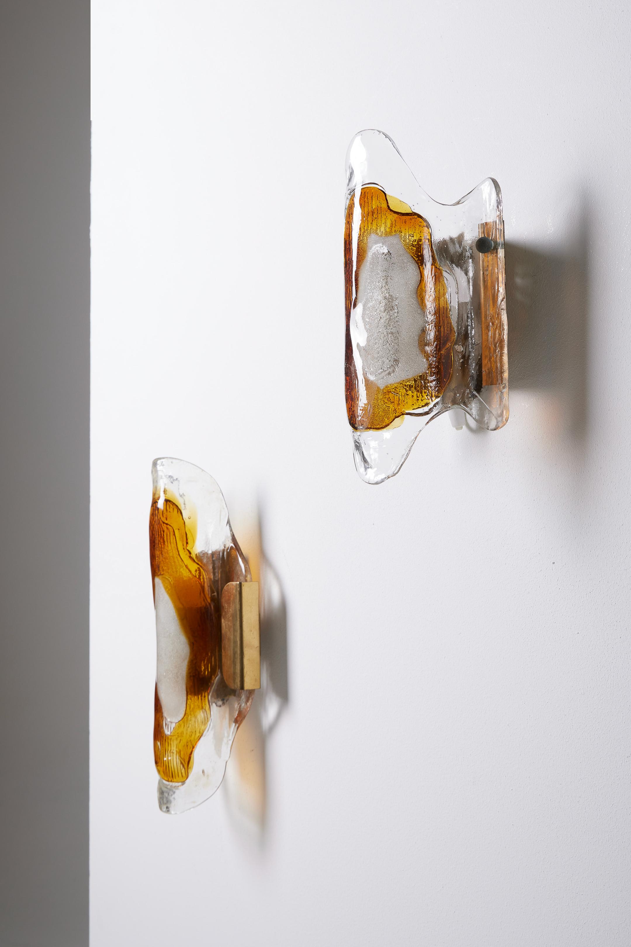 Pair of Svend Aage glass wall lamps In Good Condition For Sale In PARIS, FR