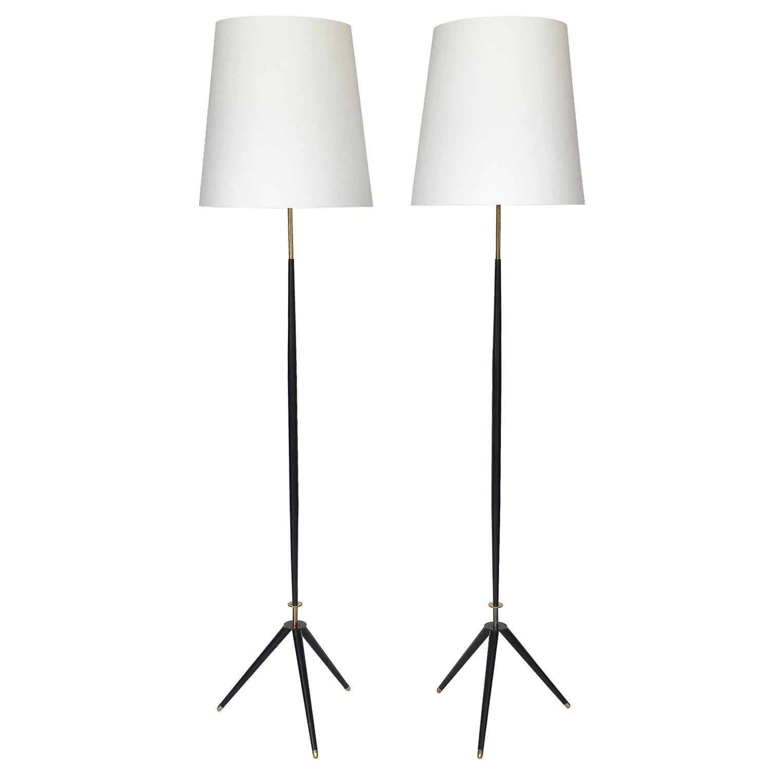 Pair of Svend Aage Holm Sorensen Tripod Floor Lamps