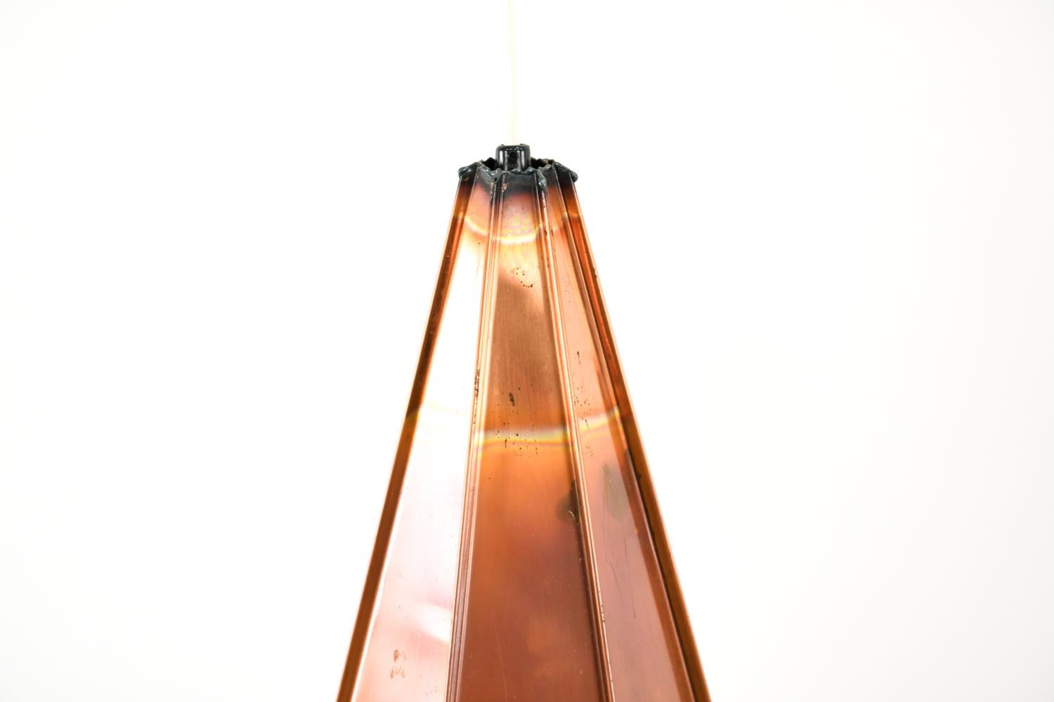 Copper Pair of Svend Åge Holm Sørensen Brutalist Pendant Lights