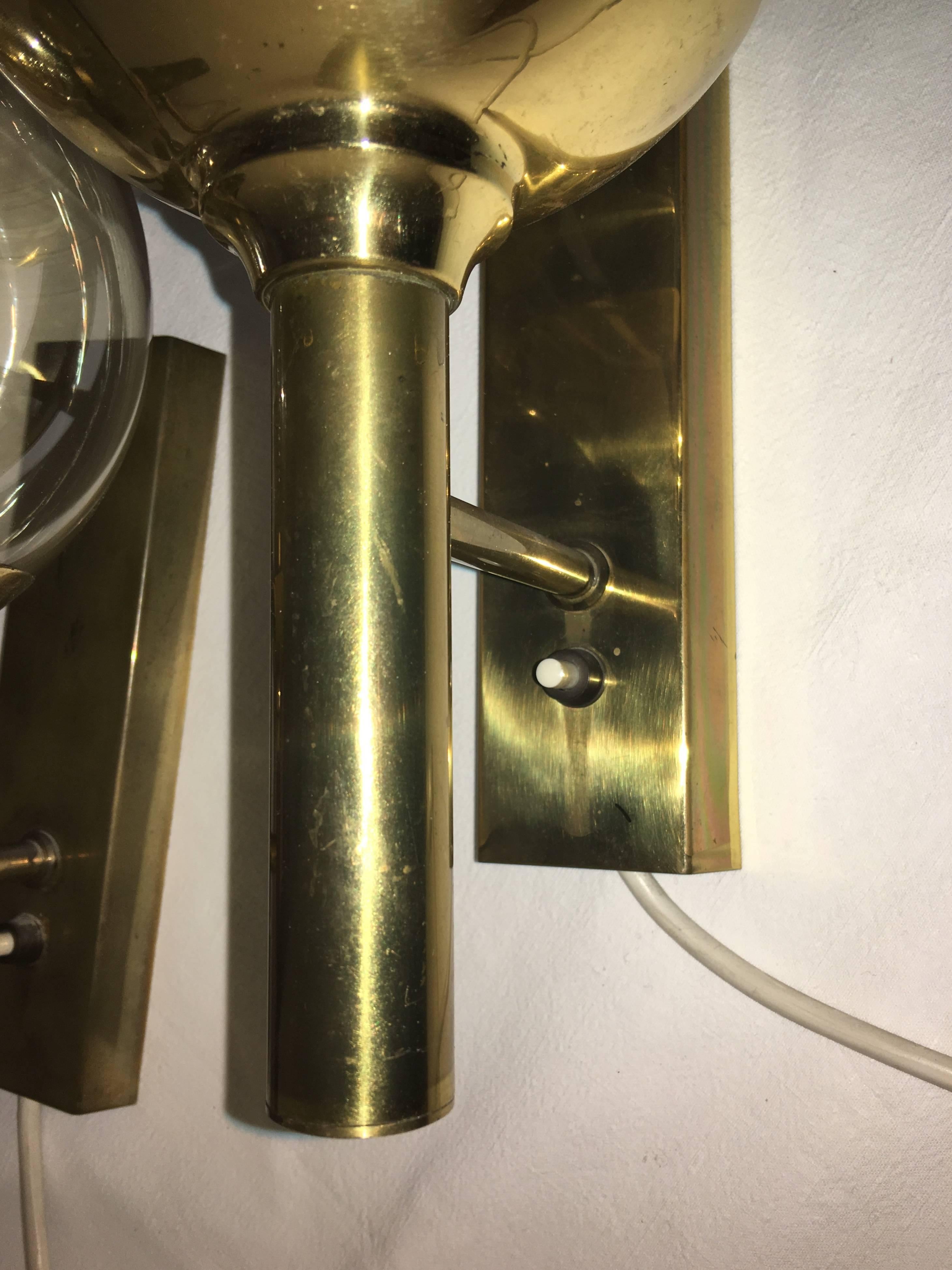 Brass Pair of Svend Mejlstrom Sconces by Mejlstrom Belysning of Norway For Sale