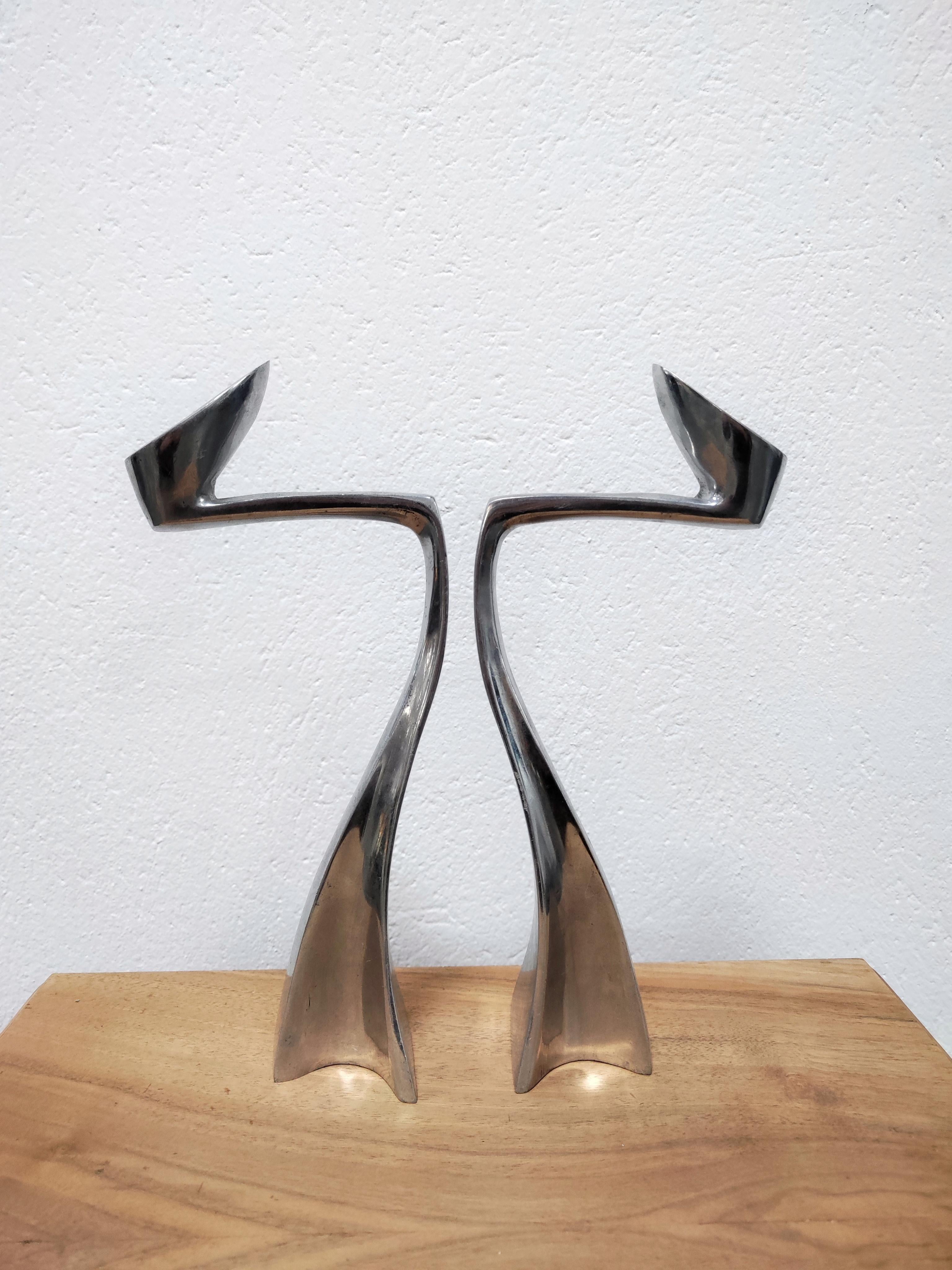 In this listing you will find a pair of Postmodernist candlestick holders designed by Matthew Hilton in 1983 and manufactured by SCP England in 1987. They are called 