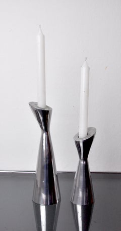 Pair of Swan Candlesticks by Matthew Hilton, England, 1980