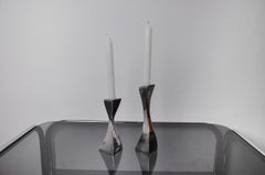 Pair of Swan Candlesticks by Matthew Hilton, England, 1980