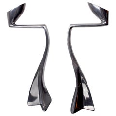 Pair of Swan Candlesticks by Matthew Hilton, England, 1980