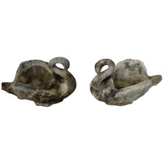 Pair of Swan Motif Planters