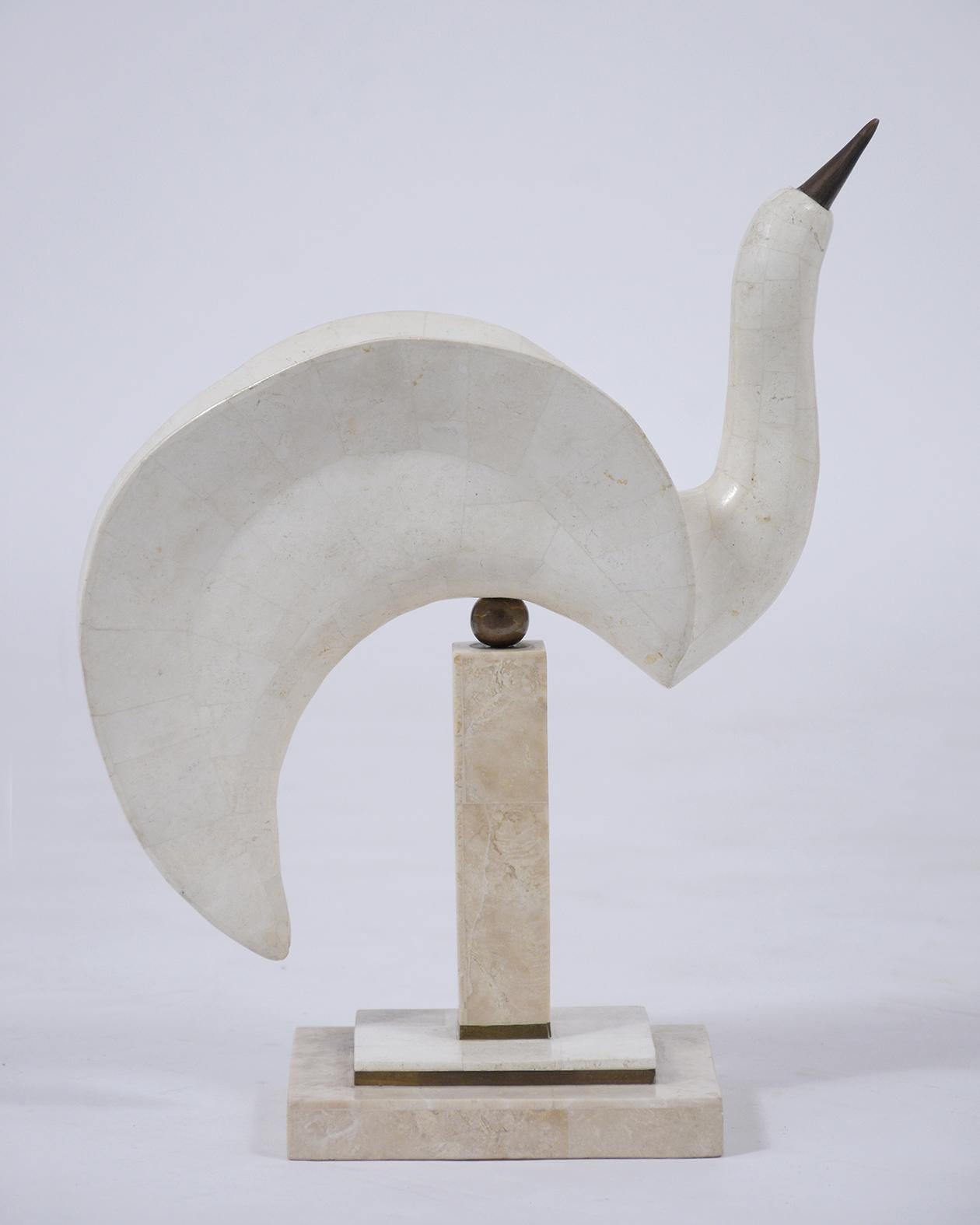 Brass Pair of Swan Sculptures