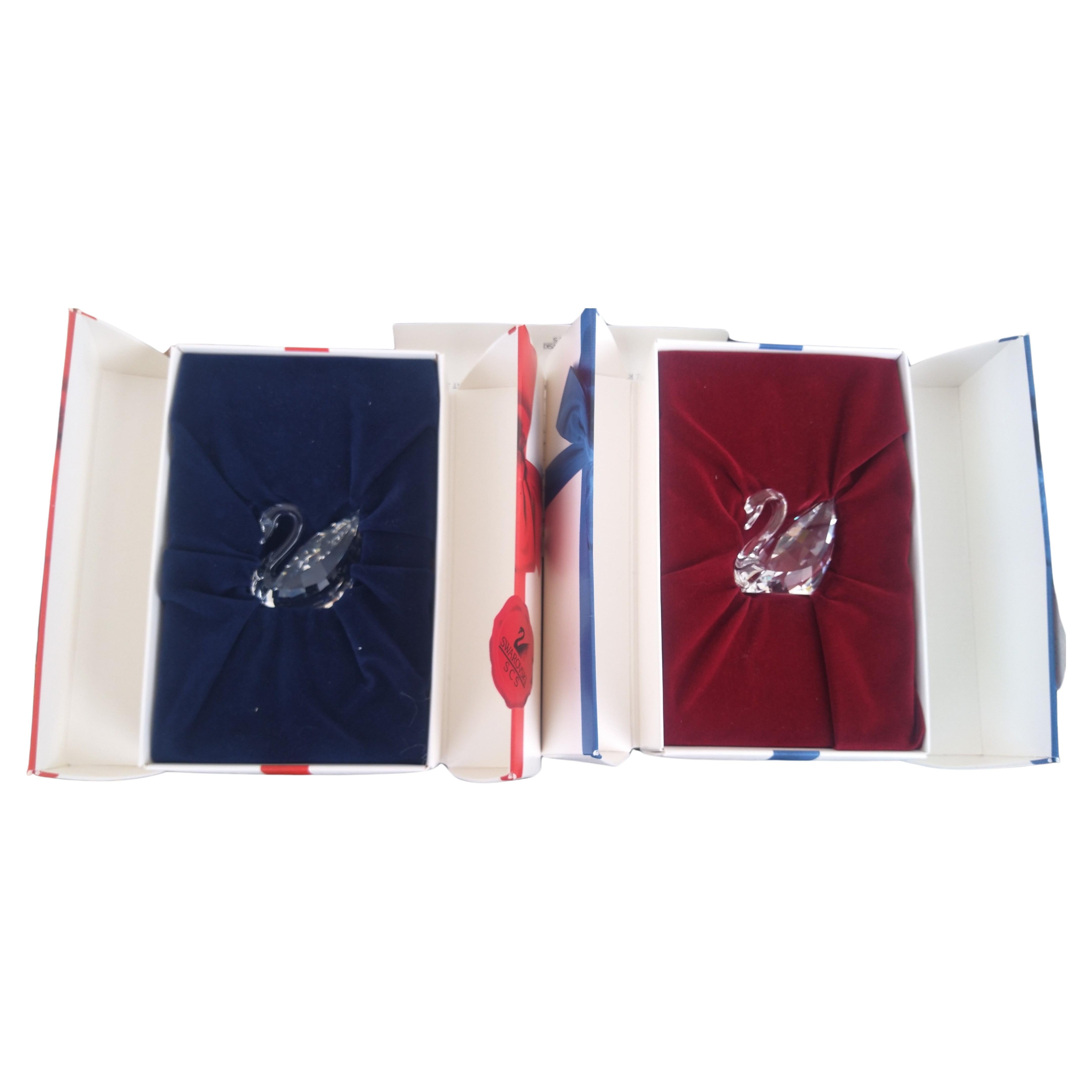 Pair of Swarovski Crystal Miniature Swans