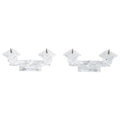 Pair of Swarovski Crystal Two-Tier Pin Candleholders