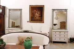Pair of Swedish 1830s Gustavian Commodes with Reeded Motifs and Canted Sides