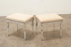Pair of Swedish 18th Century Louis XVI Style Bench-stools