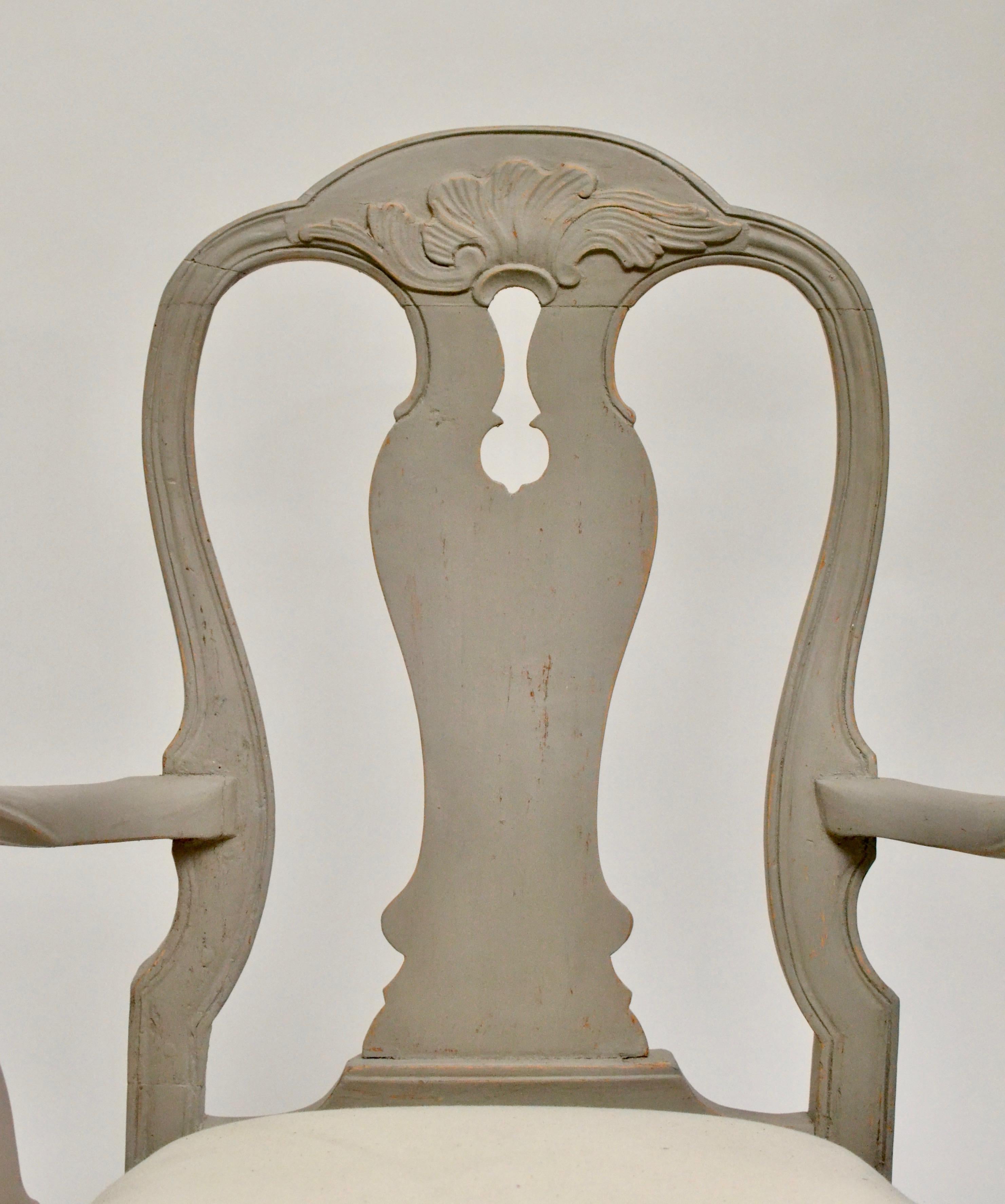 Pair of Swedish 18th Century Rococo Armchairs (18. Jahrhundert und früher)