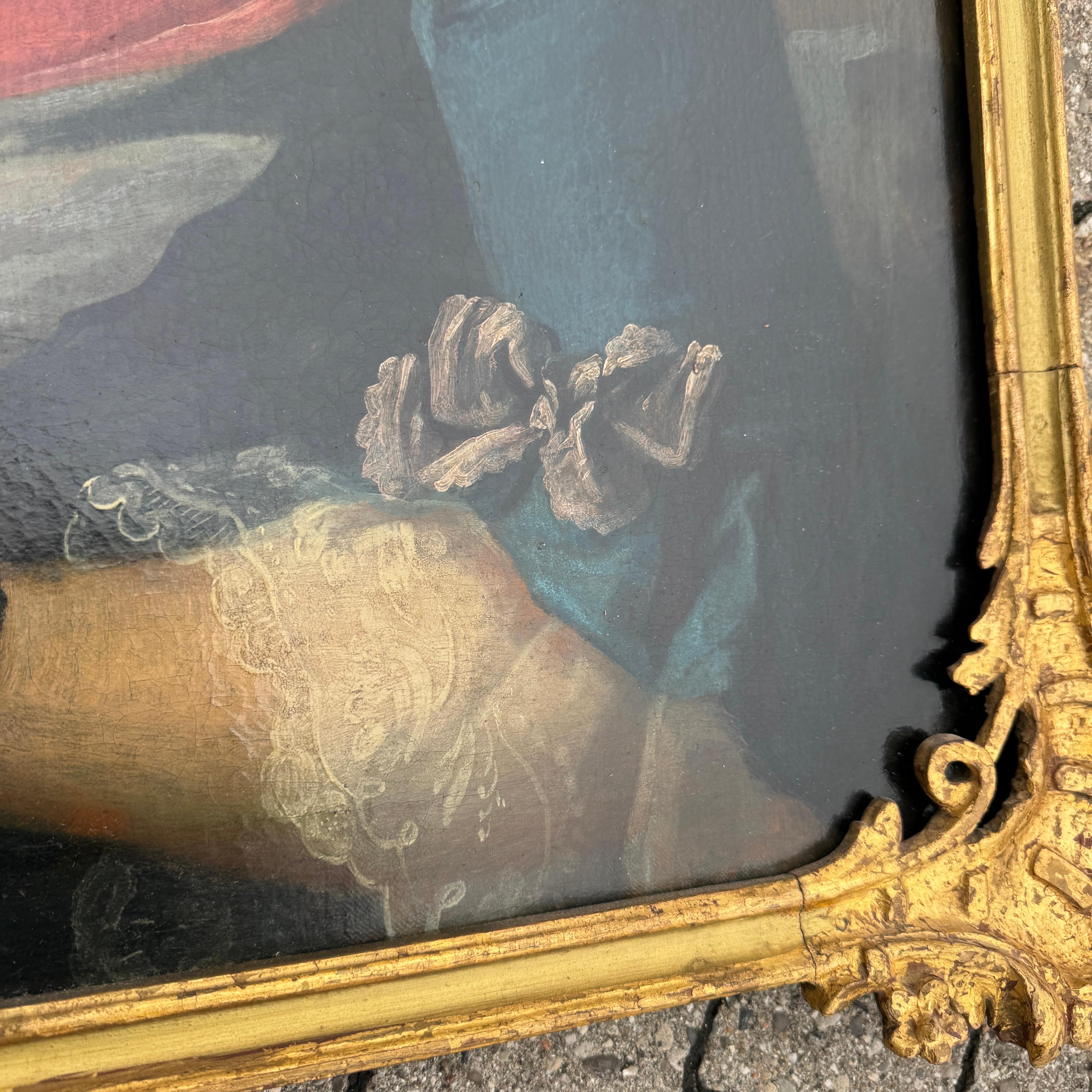 Tela Coppia di ritratti ad olio rococò svedesi del XVIII secolo in vendita
