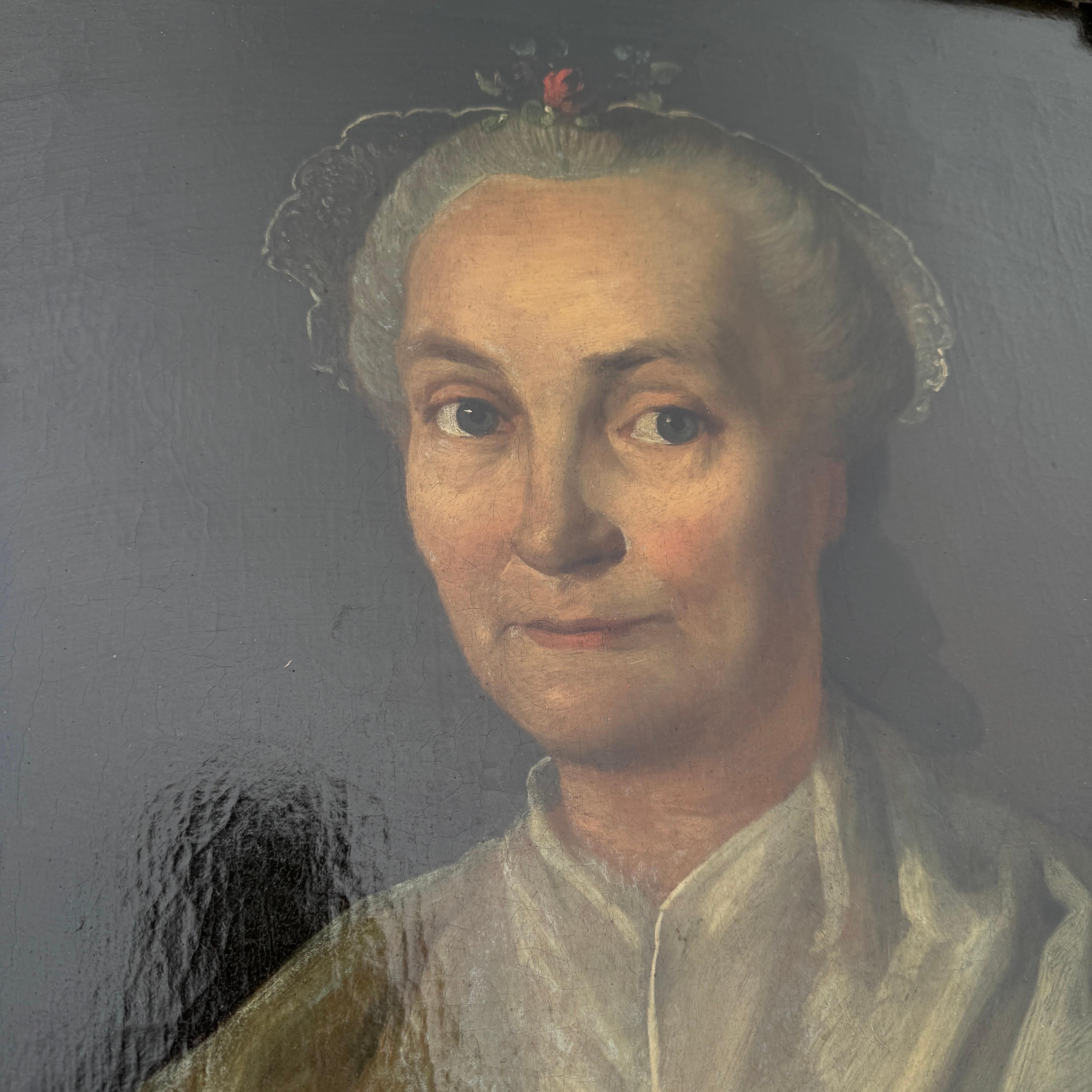 Coppia di ritratti ad olio rococò svedesi del XVIII secolo in vendita 2