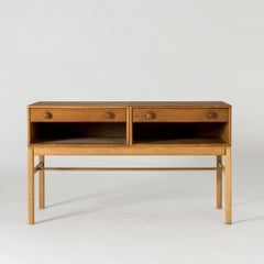 Pair of Swedish 1930s Pine Side Tables and Small oak sideboard