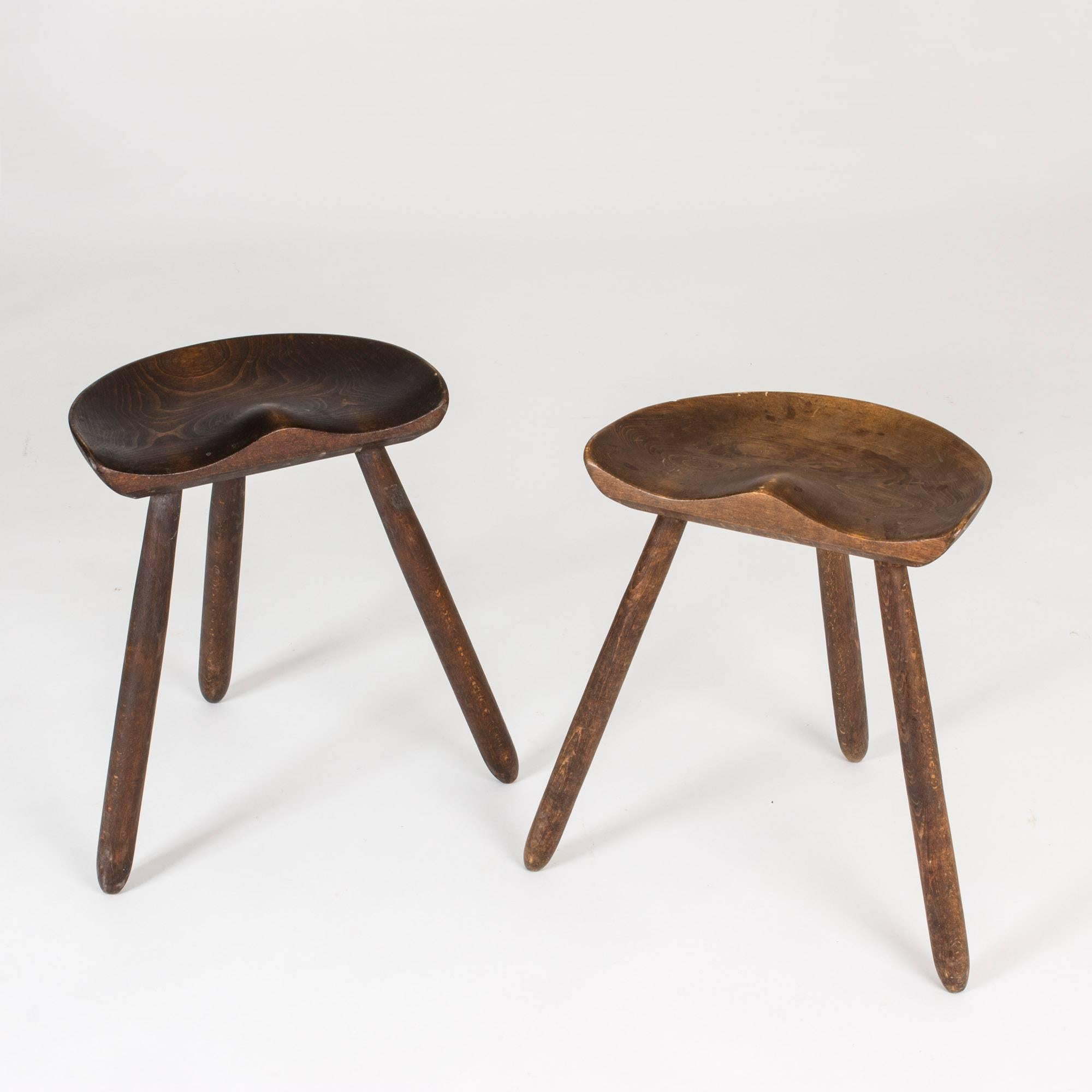 Pair of Swedish 1940s Milking Stools In Excellent Condition In Stockholm, SE
