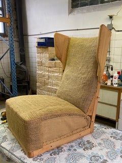 Pair of Swedish 1950s Lounge Chairs Senior Wingback, Lady Chair New Upholstery