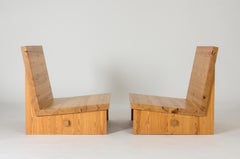 Pair of Swedish 1960s Pine Lounge Chairs