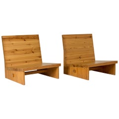 Pair of Swedish 1960s Pine Lounge Chairs