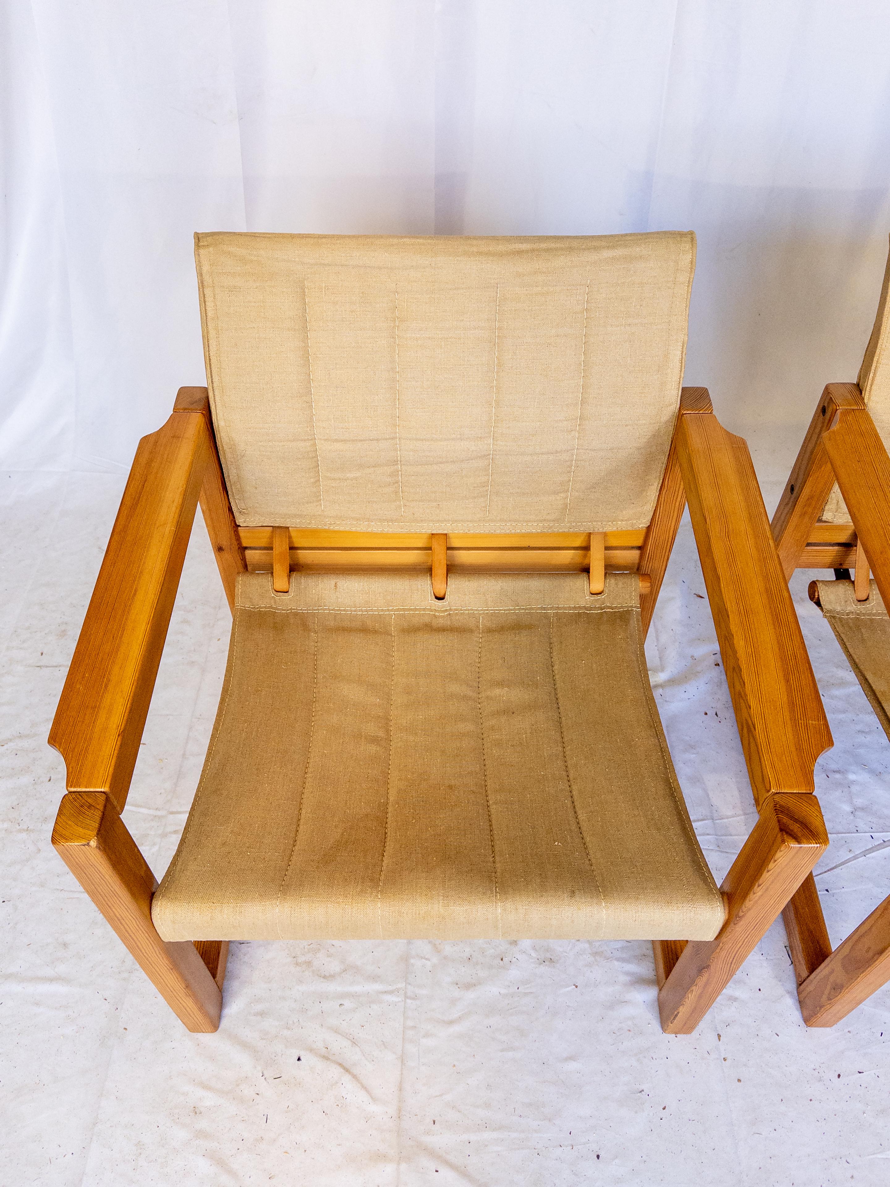 Pair of Swedish 1970's Safari Armchairs by Karin Mobring For Sale 4