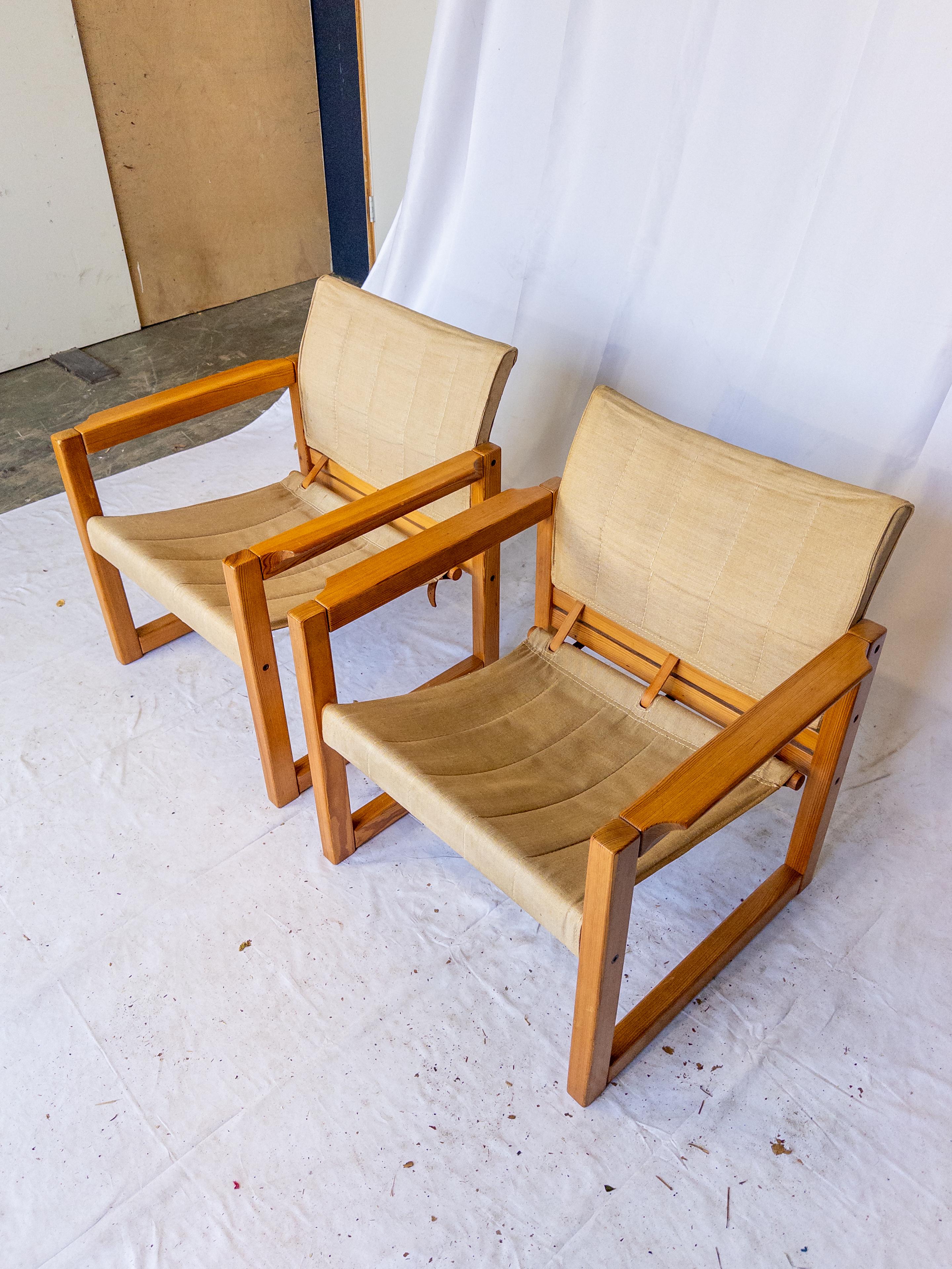 Pair of Swedish 1970's Safari Armchairs by Karin Mobring For Sale 5