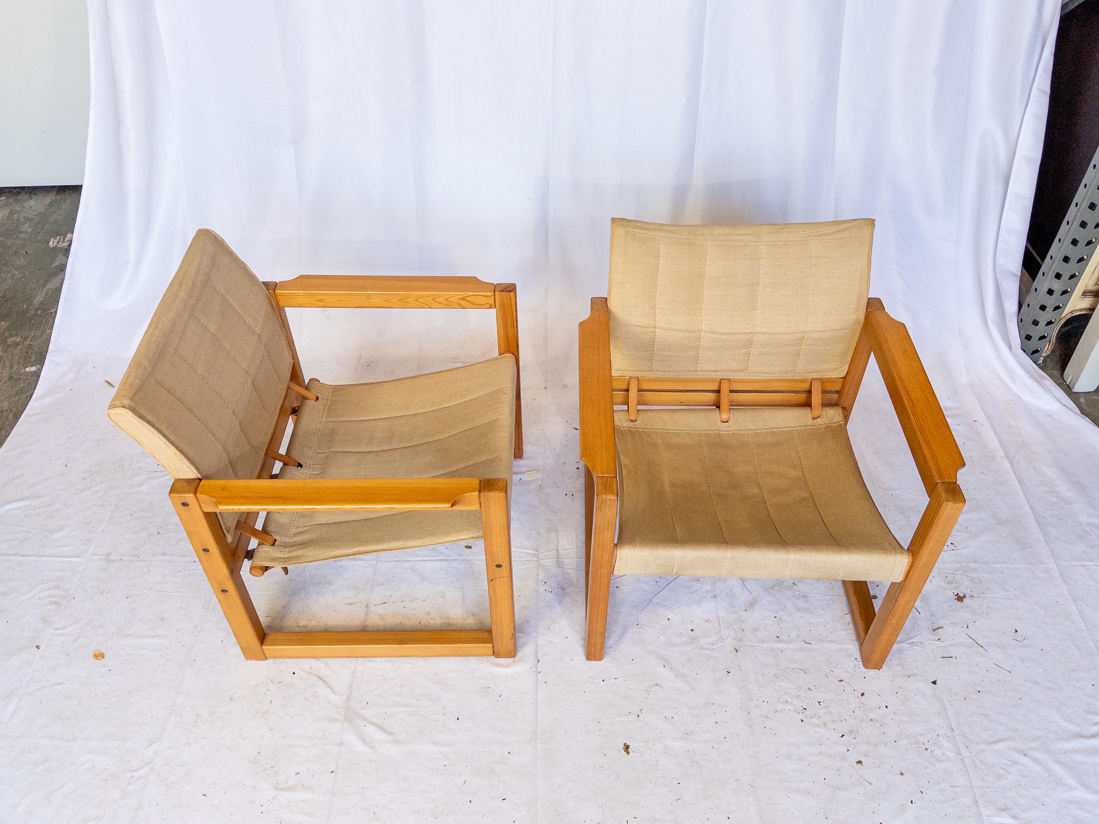 Pair of Swedish 1970's Safari Armchairs by Karin Mobring For Sale 7
