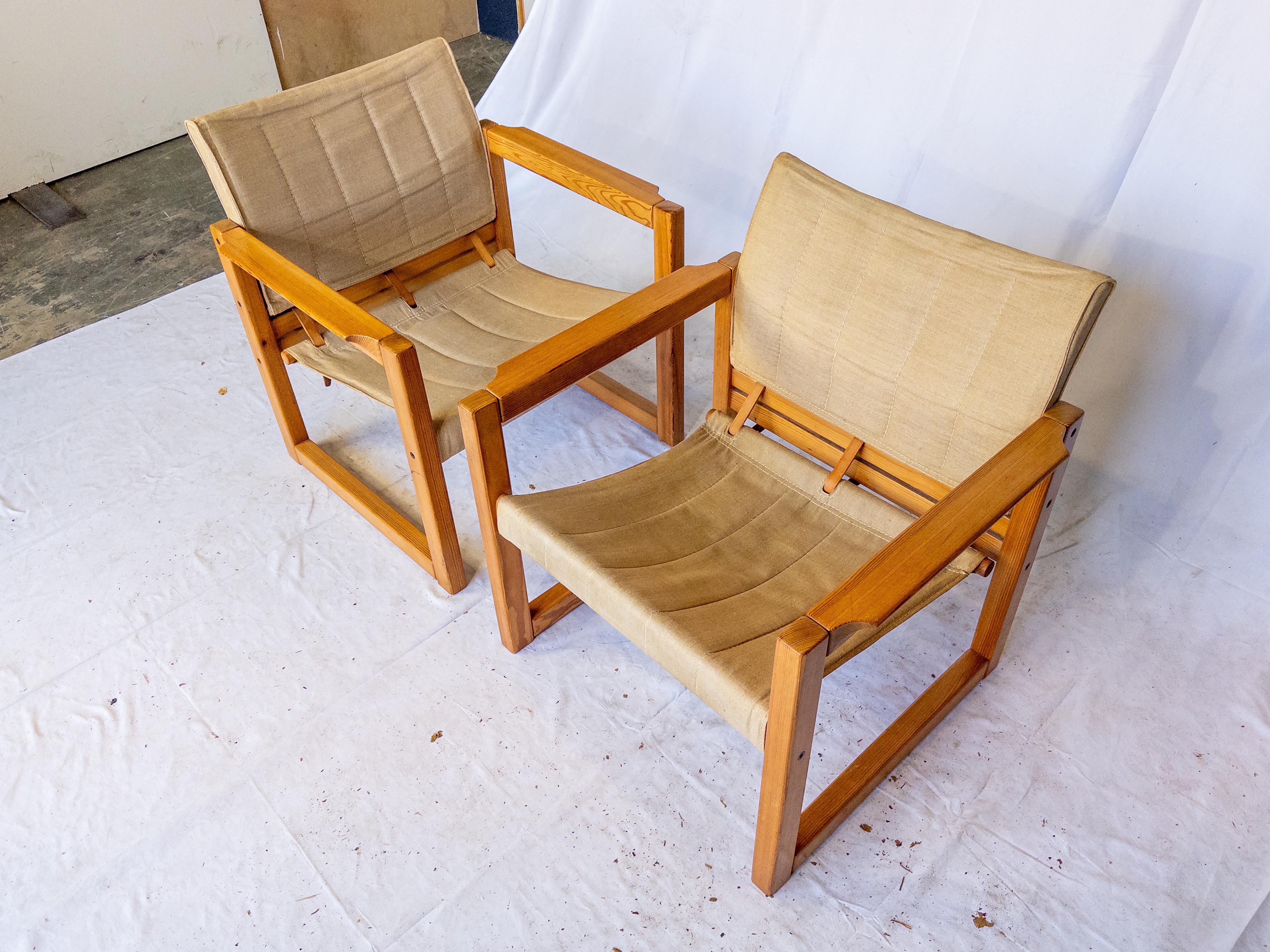 Pair of Swedish 1970's Safari Armchairs by Karin Mobring For Sale 8